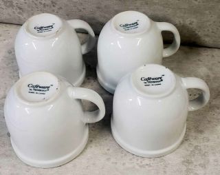 Tienshan Culinary Arts Cafeware Cups Mugs White 12 oz Set of 4 3