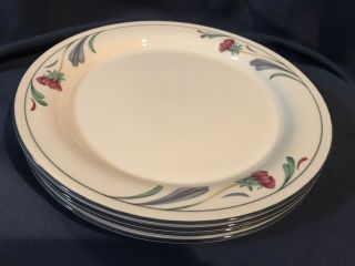 Lenox Poppies On Blue 10 3/4” Dinner Plates Set Of 4