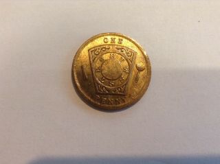 Fort Wayne,  Indiana Masonic penny,  brass,  Fort Wayne chapter No.  19 2