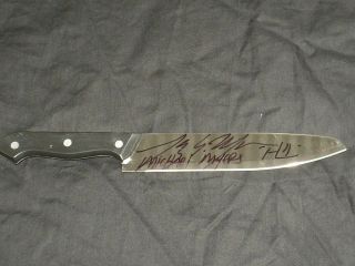 Tony Moran Signed Steel Knife Michael Myers Halloween Signing Pic & Horror