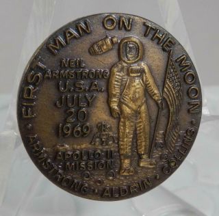 1969 Apollo 11 Mission Man On Moon Advertising Medal Carden Machine Shop C1543