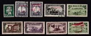 Alaouites 1925 - 1926 Selection Of 9 Different Stamps Scv $39.  25