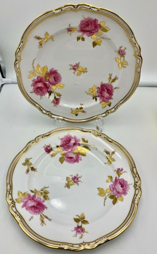 Tiffany & Co Spode Copeland Pink & Gold Floral Plates England