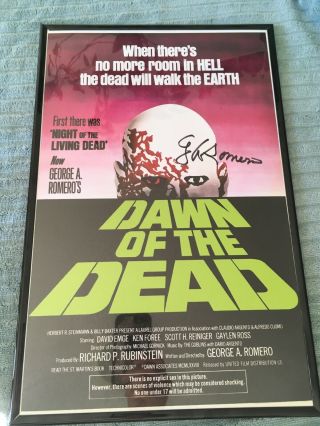 George A Romero Personally Signed Dawn Of The Dead Poster