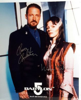 Babylon 5 Tv Autograph 8x10 Photo Cast Signed By 2 - Boxleitner/furlan (lhau - 198)