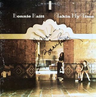 Bonnie Raitt Hand Signed Autograph Lp Album W/ Letter - " Takin My Time "