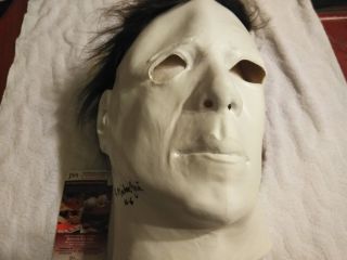 A Michael Lerner Signed Auto Michael Myers Prop Halloween Face Masks W/coa Jsa