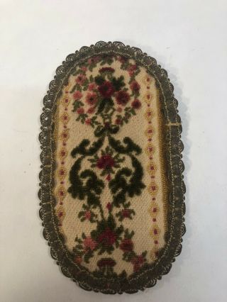 Vintage Miniature Dollhouse 8” Oval Area Rug Carpet