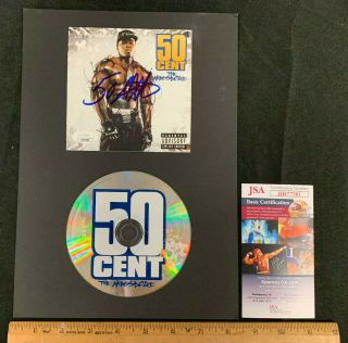 50 Cent Rapper Hand Signed Autographed Cd Cover W/cd Jsa/coa Matted Display
