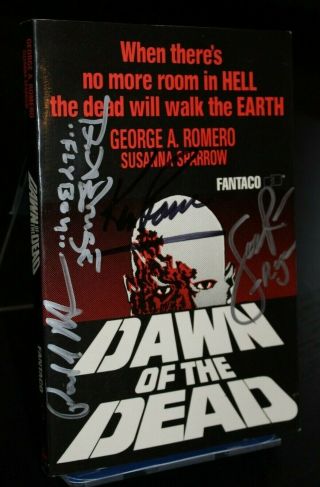 Dawn Of The Dead Signed Book - 4 Cast Signatures - Jsa Certified - Fantaco
