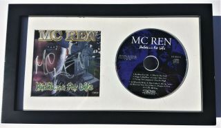 Mc Ren Ruthless For Life Signed,  Framed Hip Hop Cd Album N.  W.  A.