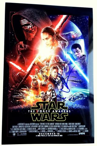 J.  J.  Abrams Signed Star Wars Force Awakens 11x17 " Poster 2 Director