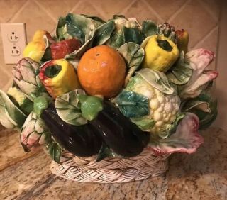Ceramic Fruit Basket Still Life Fruit Arrangement Porcelain Decorative