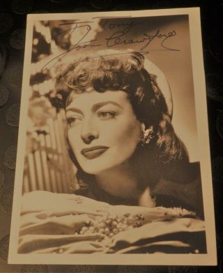 Joan Crawford Signed Photo: Strange Cargo/the Women/possessed/humoresque/chained