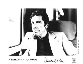 Leonard Cohen 9x11 Promotional Autographed Photo Signed Auto Singer Poet Actor