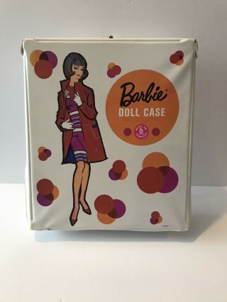 Vintage Barbie Doll Case 1958 Mattel 1002 White With Dots For Teenage Doll