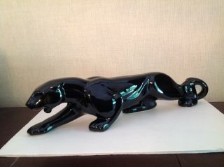 Vintage Royal Haeger Stalking Black Panther Figurine 18 " Long - Retro