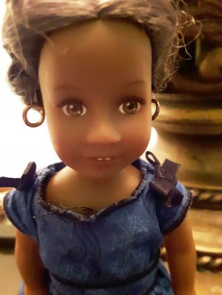 American Girl Mini 6 1/2” Addy Doll In Blue Dress