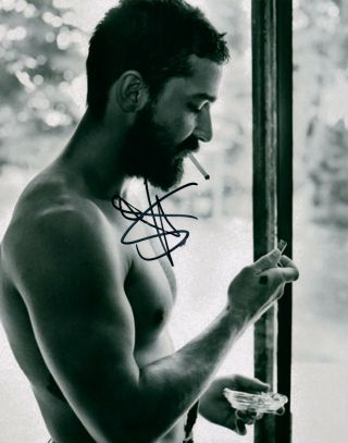 Shia Labeouf B&w Shirtless Actor Hand Signed 8x10 Autographed Photo W/coa 7