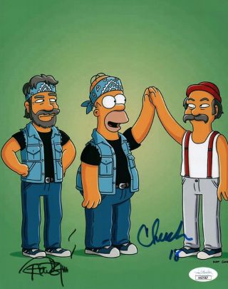 Cheech Marin Tommy Chong Signed Autographed 8x10 Photo The Simpsons Jsa Hh37567