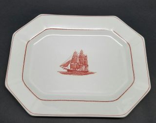 Vintage Wedgwood China Flying Cloud Rust 14 - 1/8 " Oval Serving Platter Dish Plate