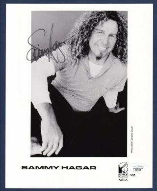 Sammy Hagar Signed Vintage 1997 B&w Photo Jsa Authenticated (the Red Rocker)