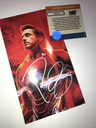 IRON MAN (ROBERT DOWNEY JR) Authentic Hand Signed Autograph 6x11 photo with 3