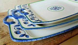 Pfaltzgraff Orleans Rectangle Serving Platters - Set Of 3 - 10 11 & 13 Inches Long