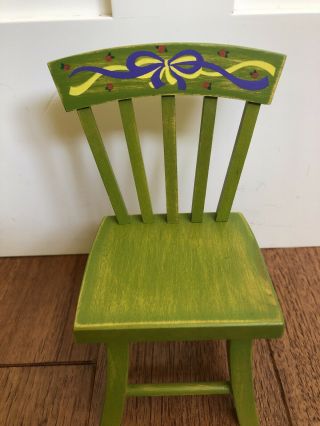 American Girl Doll Angelina Ballerina Green Wooden Kitchen Table Chair Accessory
