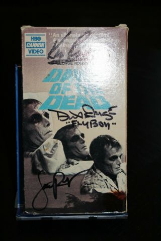 Dawn of the Dead Signed VHS Tape - 3 cast signatures - JSA Certified - Romero 2