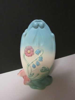 Hull Pottery Usa Vase Floral With Bow Tulip Shape B - 9 8 1/2 "