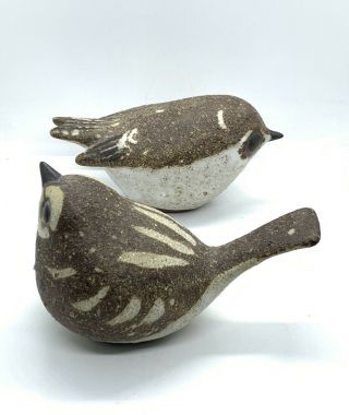 Estate Vintage Andersen Designs Maine Studio Pottery Brown Sparrow & Kinglet