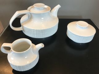 Thomas Rosenthal Arcta White Bisque - Richard Scharrer Tea Pot Creamer Sugar Set