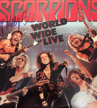 THE SCORPIONS Signed Autographed LIVE Record ALBUM Vinyl LP BY RUDOLF SCHENKER 2