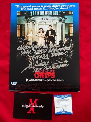 Tom Atkins Autographed Signed 11x14 Photo Night Of The Creeps Beckett