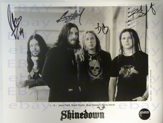 Shinedown Autographed Photo Signed Not A Reprint - Proof 8 " X10 "