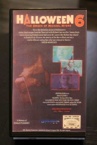 Halloween 6 - Origin of Micheal Myers Producers Cut VHS w/ JSA Autographs Wilbur 2