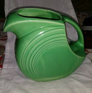 Vintage Fiesta Light Green Disc Water Pitcher Jug - Fiestaware