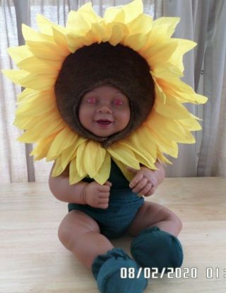 Anne Geddes Sunflower Baby Doll Tagged 1998 Unimax Toys