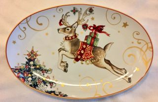 Williams Sonoma Twas The Night Before Christmas 14” Oval Platter Stock Plate