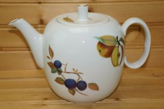 Royal Worcester Evesham Gold Teapot,  5 ",  With Lid,  4 - Cups (box 8)