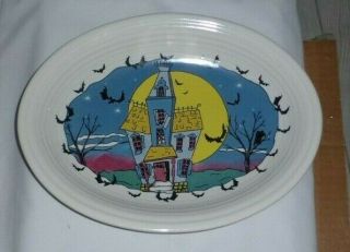 Fiestaware / Fiesta Halloween Night Oval Platter,  Haunted House -