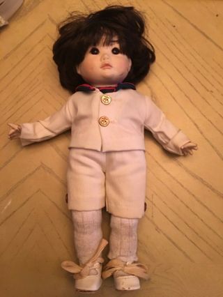 Vintage Porcelain Suzanne Gibson Signed Doll 1977 Sailor Baby Boy