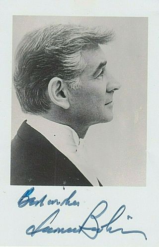 Leonard Bernstein.  Sp.  Conductor,  Composer,  West Side Story,  On The Waterfront,