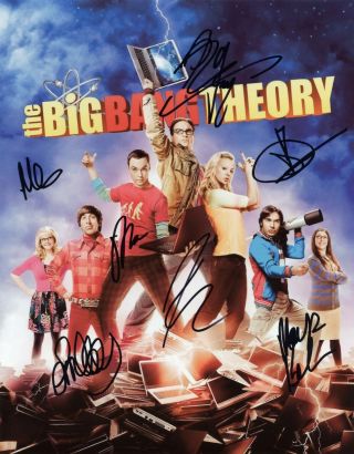 Big Bang Theory Hand Signed By Cast Of All 7 Series Promo Photo 10x8
