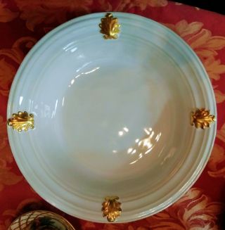 Juliska Acanthus Gold Glazed Ceramic Stoneware Serving Pasta Bowl Dish $125 Nwt