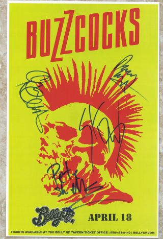 Buzzcocks Autographed Concert Poster Steve Diggle,  Pete Shelley,  Chris Remington