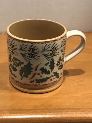 Nicholas Mosse Pottery Winter Wreath Mug 3.  5” 12oz Made In Ireland