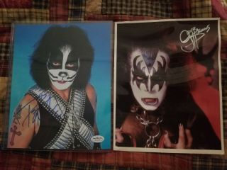 Gene Simmons & Peter Criss Kiss Autographed Picture Signed 8x10 Photo