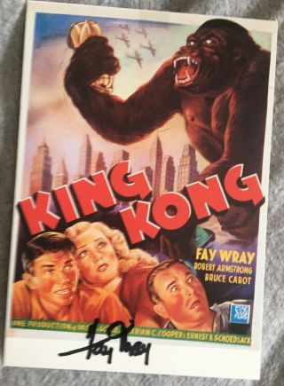 Fay Wray King Kong Hand Signed Autographed 4 X 6 Photo W/coa